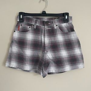 Womens plaid mom style shorts
